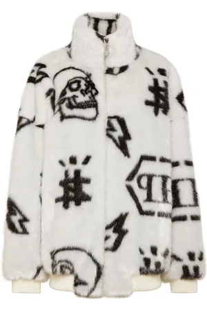 Philipp Plein Monogram-print zip-up jacket