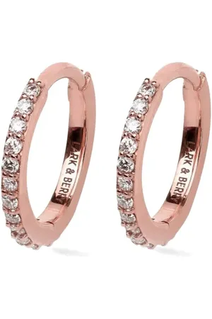 Lark & Berry 14kt rose gold Modernist diamond hoop earrings