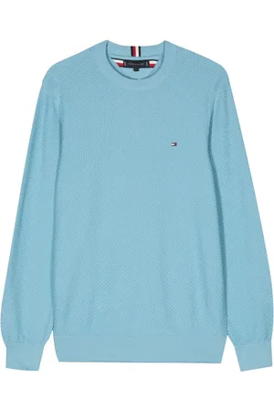 Tommy Hilfiger Embroidered-logo honeycomb knit jumper