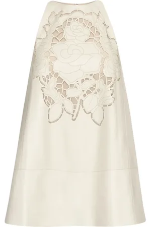 Oscar de la Renta Cut-out leather mini dress