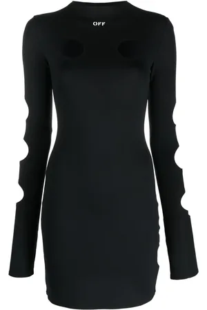 OFF-WHITE Cut-out long-sleeve minidress