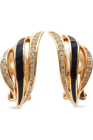 Dior 2000s rhinestone-embellished clip-on earrings