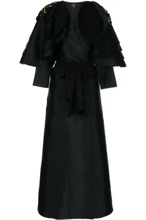 Azzalia Sequin-embellished belted cape