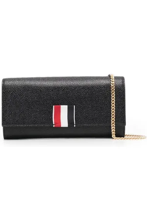 Thom Browne Logo-patch leather shoulder bag