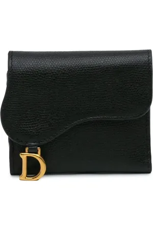 Dior 2010-2024 Grained Calfskin Saddle Lotus Wallet small wallets