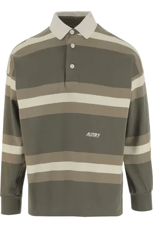 Autry Striped cotton polo shirt