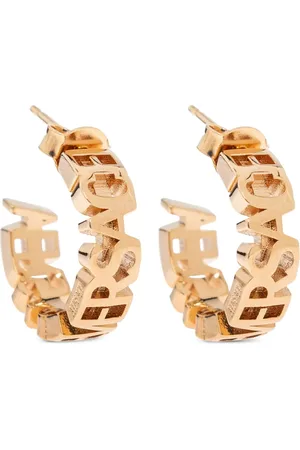 VERSACE Logo-lettering hoop earrings