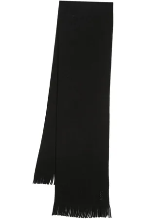HUGO BOSS Logo-embroidered wool scarf