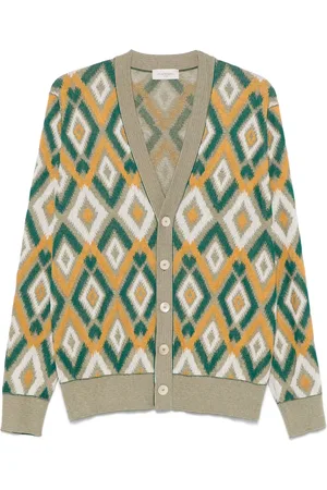 Piacenza Cashmere Patterned-jacquard cardigan