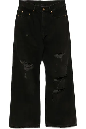CROQUIS Wide-leg ripped jeans