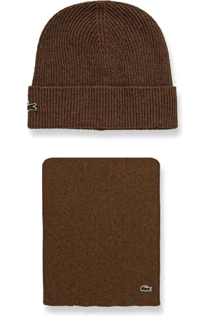 Lacoste Crocodile-appliqué beanie (set of two)