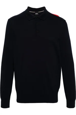 HUGO BOSS Fine-knit polo jumper