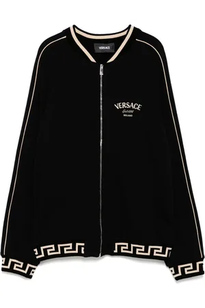 VERSACE Zip-up cotton sweatshirt