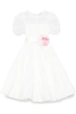 MONNALISA Floral-appliqué dress