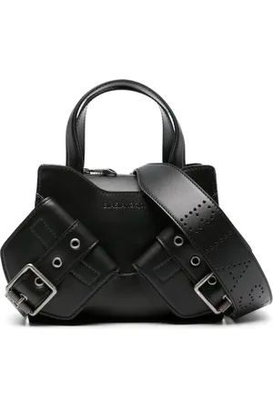 BIASIA Logo-debossed leather tote bag