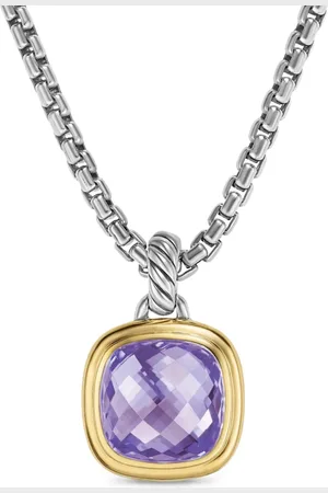 David Yurman 18kt yellow gold and sterling Albion amethyst necklace