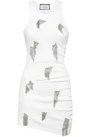 Philipp Plein Fringe-detail ribbed mini dress