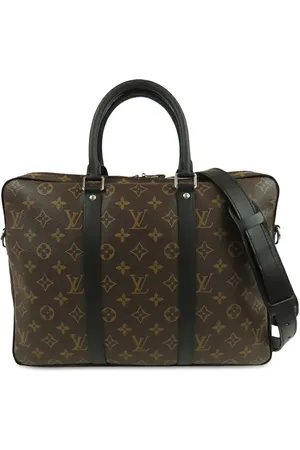 LOUIS VUITTON 2017 Monogram Macassar Porte Documents Voyage business bag
