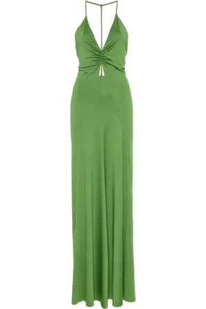 Victoria Beckham V-neck ruched gown