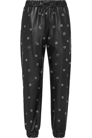Philipp Plein Eyelet leather trousers