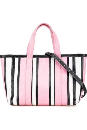 Balenciaga 2000-2024 Small Lambskin Barbes East West Striped Shopper Tote satchel