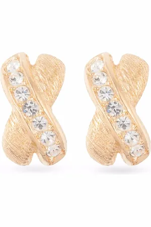 Dior 1970s crystal-embellished clip-on earrings