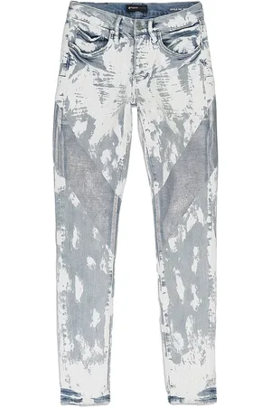 Purple Brand Foil crackle paint-effect "Blue" jeans