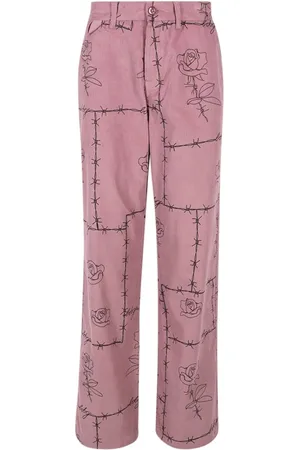 HONOR THE GIFT Barbwire-print corduroy trousers
