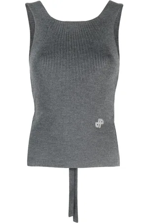 Patou Ribbed-knit wrap top