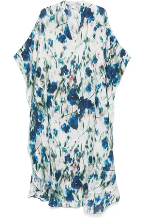 120% Lino Floral-print maxi dress