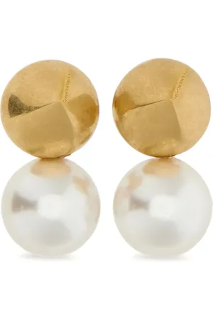 Salvatore Ferragamo Logo-engraved bead-pendant earrings