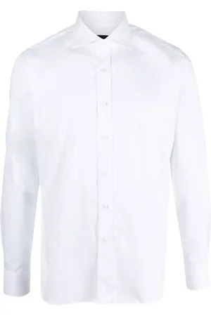 TAGLIATORE Cutaway-collar cotton shirt