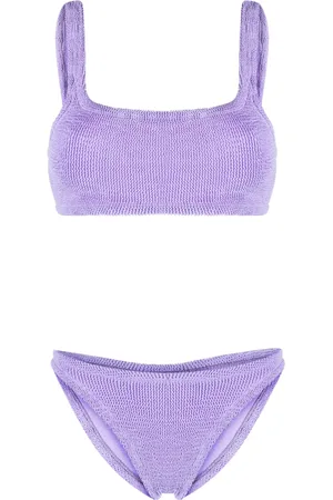 Hunza G Mid-rise crinkled bikini set