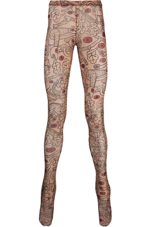 WALTER VAN BEIRENDONCK Otranto graphic-print mesh leggings