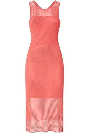 Pinko Ribbed see-through midi dress