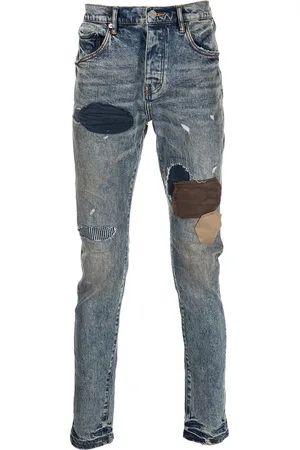 Purple Brand Patchwork low-rise slim jeans