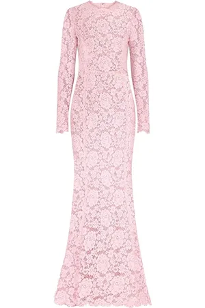 Dolce & Gabbana Lace-overlay train maxi dress