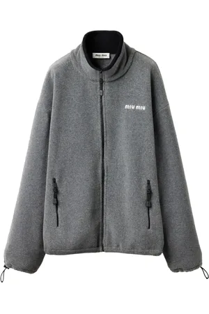 Miu Miu Logo-embroidered fleece sweatshirt