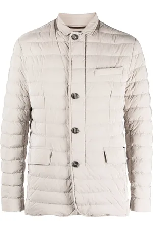 MOORER Calf leather button-up coat