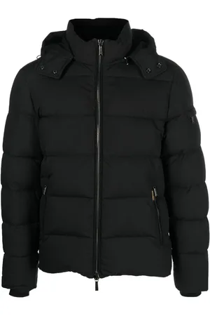 MOORER Padded zip-up hooded down jacket