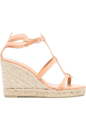 CASTA Leather wedge espadrilles