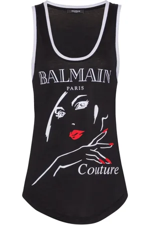 Balmain Graphic-print tank topi
