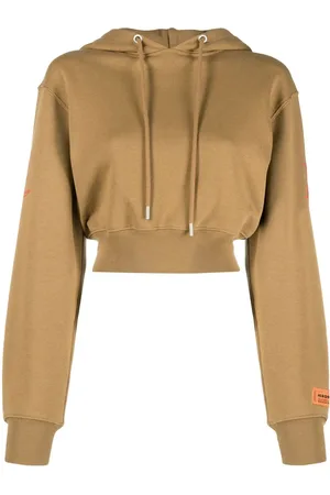 Heron Preston Slogan-print cropped hoodie