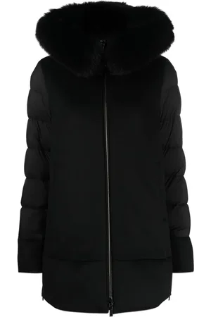 MOORER Faux-fur trim puffer jacket