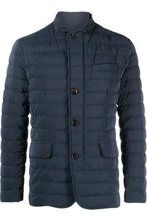 MOORER Quilted-finish buttoned-up coat