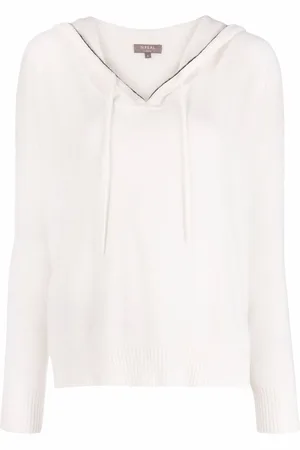 N.PEAL Chain trim cashmere hoodie