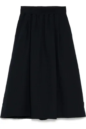 AGNÈS B. Midi seersucker skirt