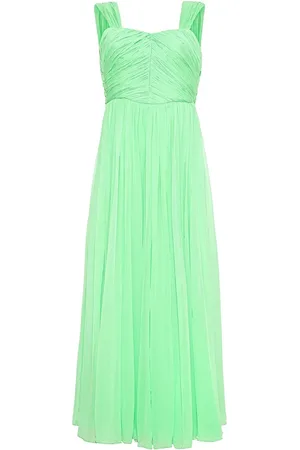 ADAM LIPPES Plissé-effect silk gown