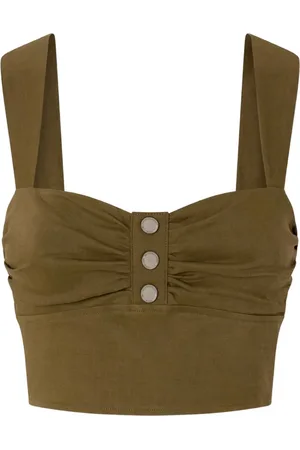 Pinko Button-placket crop top