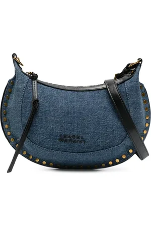 Isabel Marant Oskan Moon denim studded shoulder bag